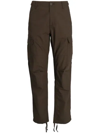 Carhartt Mide-rise Cotton Cargo Trousers In Brown
