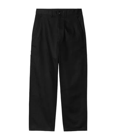 Carhartt Midland Logo-patch Trousers In Black