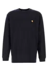 Carhartt Chase T-shirt With Crew Neck And Long Sleeves In Black