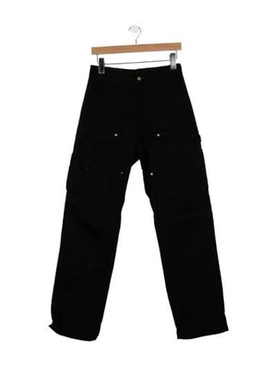 Pre-owned Carhartt Mid-rise Straight Leg Jeans In Black