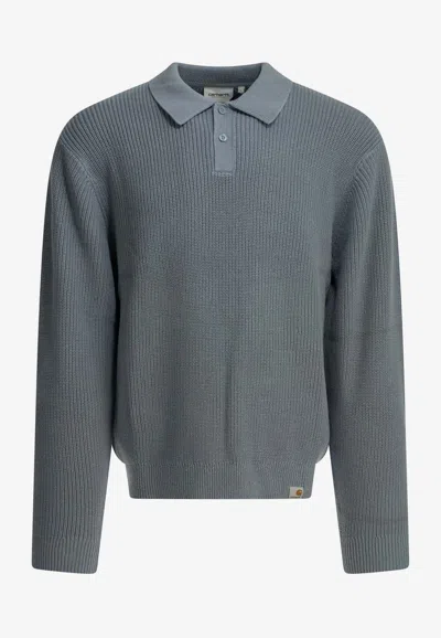 Carhartt Miles Polo Sweater In Gray