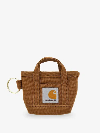 Carhartt Mini Tote Bag Canvas Key Ring In Brown