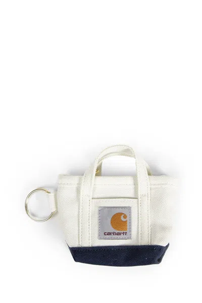 Carhartt Mini Tote Bag Keychain In White