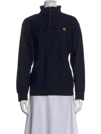 Pre-owned Carhartt Mock Neck Long Sleeve Sweatshirt In Black