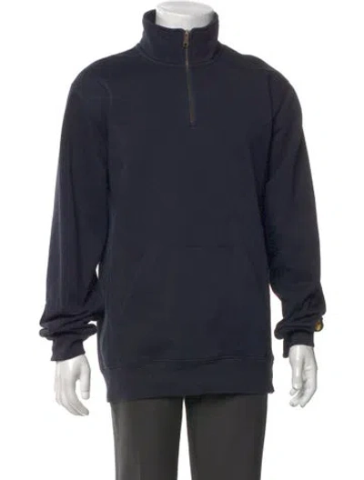 Pre-owned Carhartt Mock Neck Long Sleeve Sweatshirt In Blue