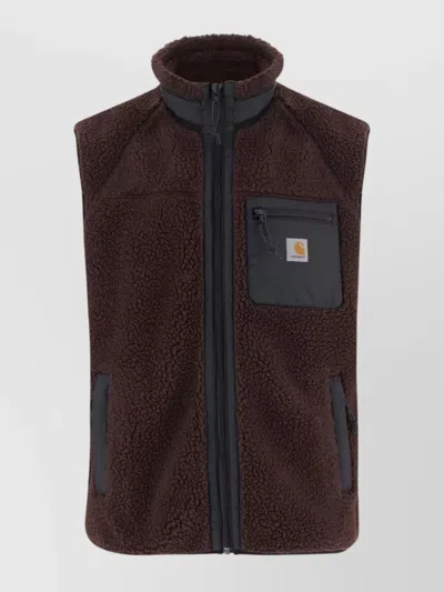 Carhartt Modern Sleeveless Jacket High Collar In Brown