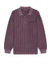 Carhartt Work In Progress Morrison Shadow Stripe Rugby Shirt In Pigment Garment Dyed Huckleberry
