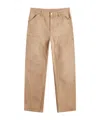 Carhartt Wip Flint Cotton Trousers In Nude