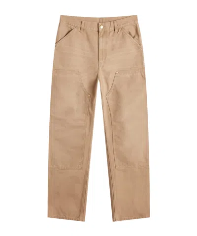 Carhartt Wip Flint Cotton Trousers In Beige