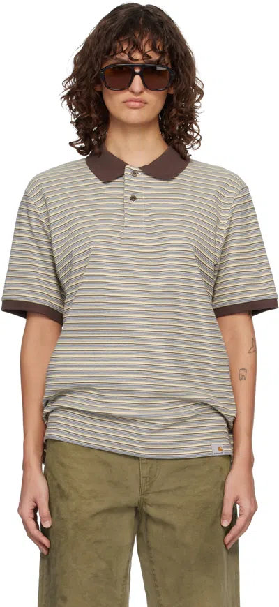 Carhartt Multicolor Short Sleeve Dion Stripe Polo In Gray