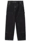 Carhartt Blue Denim Brandon Double Knee Jeans In Black