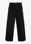 Carhartt Relaxed Straight-leg Jeans With Utility Pockets And Rivet Details In Black