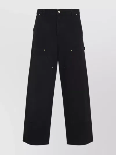 Carhartt Nash Wide Leg High Waist Trousers In Black