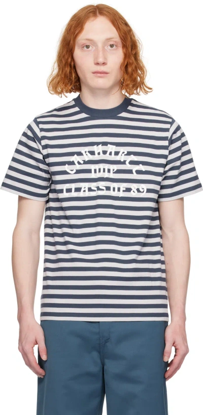 Carhartt Navy & Gray Scotty Athletic T-shirt In 23z Scotty Stripe, B