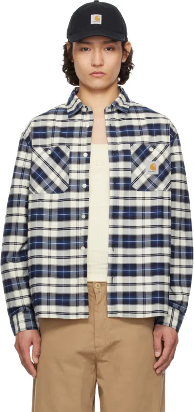 Carhartt Navy & White Tarbell Check Shirt In Multicolour