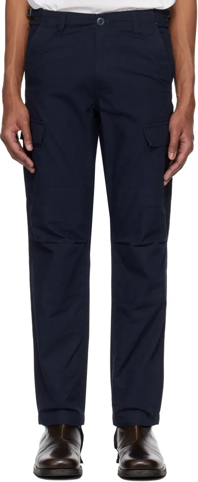 Carhartt Navy Aviation Cargo Pants In 1c02 Dark Navy Rinse