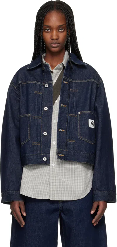 Carhartt Navy Belmar Denim Jacket In Blue