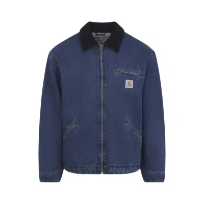 Carhartt Detroit Jacket With Ribbed Cuffs And Hem In Blue