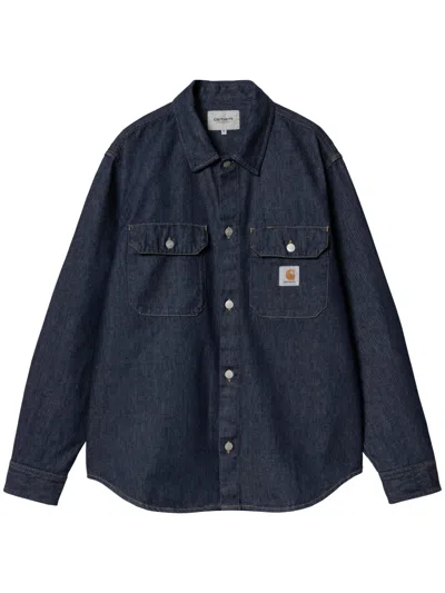 Carhartt Navy Blue Long Sleeves Logo Shirt