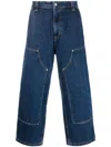 Carhartt Deep Indigo Relaxed Fit Utility Jeans With Multi-patch Pockets In Blue