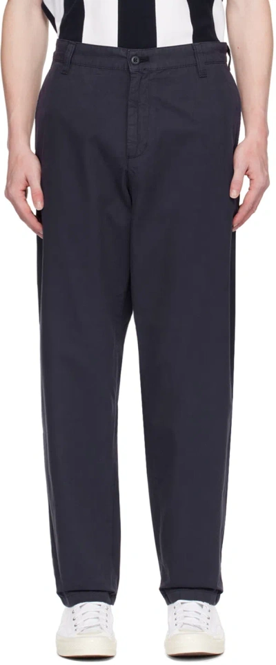 Carhartt Navy Calder Trousers In 1c Dark Navy