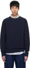 Carhartt Chase Logo-embroidered Cotton-blend Jersey Sweatshirt In 2mzxx Mizar / Gold