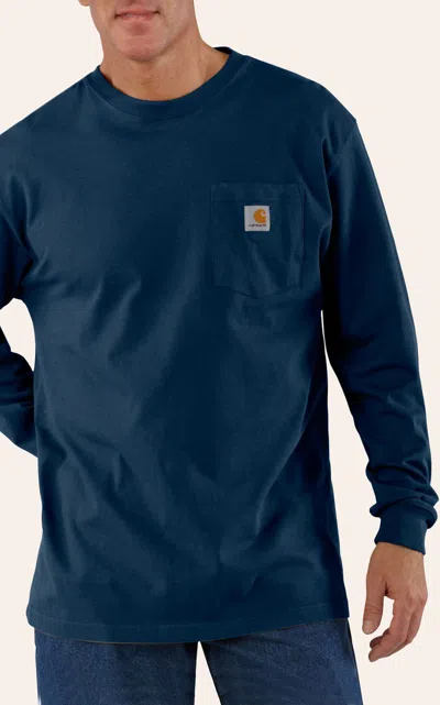 Carhartt Navy Original Fit Work Shirt In Multi