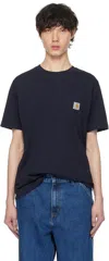 Carhartt Short Sleeve Pocket T Shirt Dark Navy In Blue
