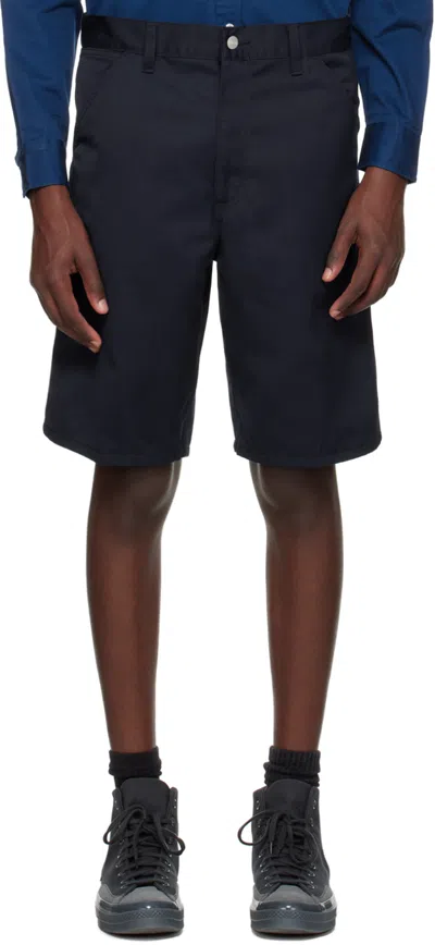 Carhartt Navy Simple Shorts In 1c Dark Navy