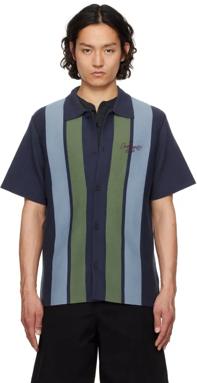 Carhartt Navy S/s Memory Knit Shirt In Multi