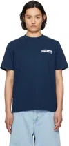 Carhartt Blue University Script T-shirt In Ink / White 2wrxx