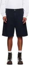 Carhartt Navy Walter Single Knee Shorts In Blue