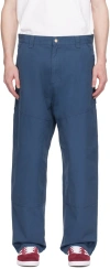 CARHARTT NAVY WIDE PANEL TROUSERS
