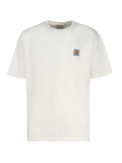 Carhartt Nelson Cotton T-shirt In Bianco