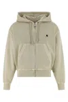 Carhartt Hooded Sweatshirt Featuring Ribbed Cuffs And Hem In Sand