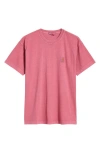 Carhartt Nelson Cotton T-shirt In Magenta Garment Dye