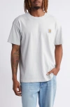 Carhartt Nelson Oversize Logo Patch T-shirt In Sonic Silver Garmen