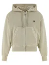 Carhartt Hooded Sweatshirt Featuring Ribbed Cuffs And Hem In Neutral