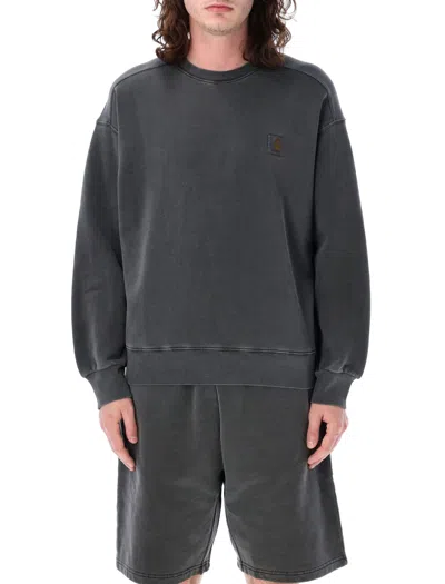 Carhartt Nelson Sweatshirt In Charcoal Garment Dyed
