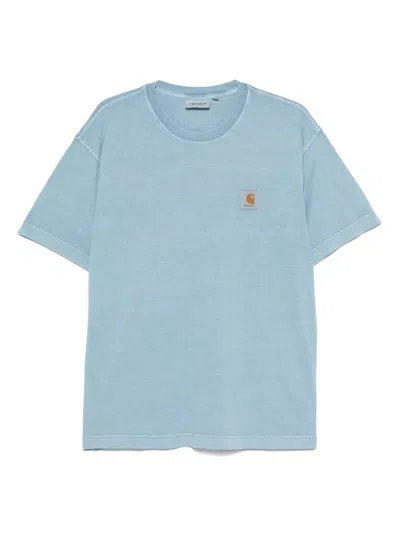 Carhartt Wip Main Logo Cotton T Shirt In Blue