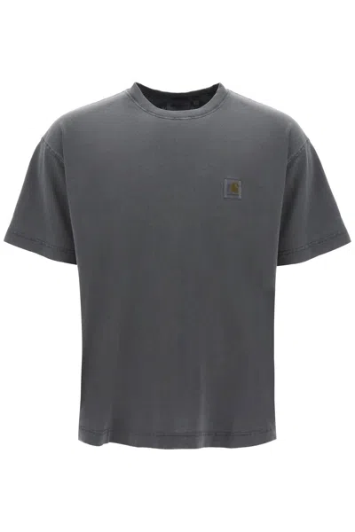 Carhartt Nelson T-shirt In Gd Chacoal Garment Dyed
