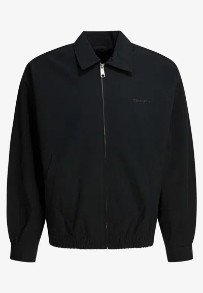 Carhartt Neven Zip-up Jacket With Embroidered-logo In Black