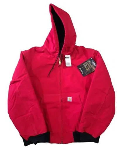 Pre-owned Carhartt (new) Vintage 90s  J140 Red Hooded Hooded Jacket Men's Large