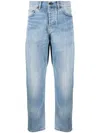 Carhartt High Waist Straight Leg Denim Jeans In Blue