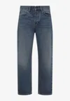 Carhartt Wip Mid-rise Organic Cotton Trousers In Blue