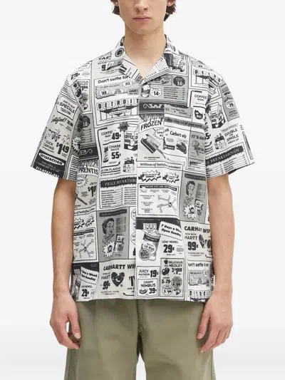 CARHARTT NEWSPAPER-PRINT SHORT-SLEEVE SHIRT