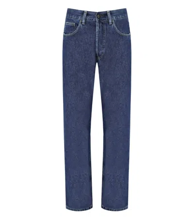 Carhartt Wip Logo Patch Straight Leg Jeans In Blue