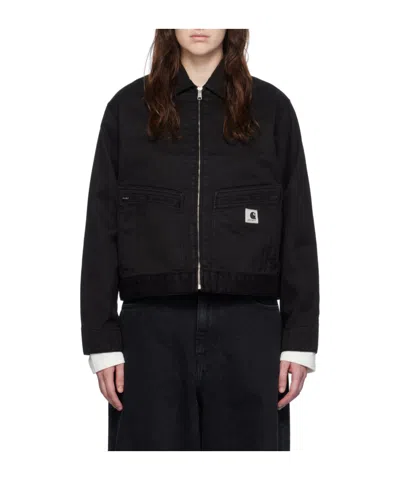 Carhartt Black Norris Jacket In Black Garment Dyed