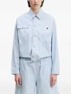 Carhartt Nota Shirt Stripe-pattern Jacket In Blue