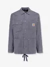 Carhartt Work In Progress Notus Cotton Poplin Coach Jacket In Blue